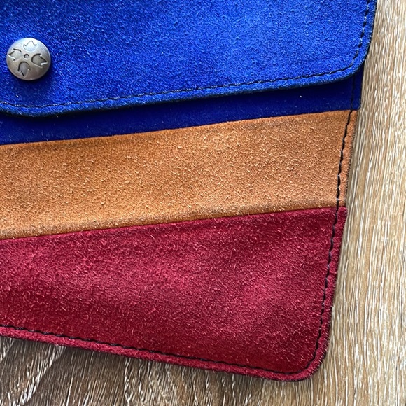 Patricia Nash Suede Patchwork Stripe Flap Clutch - Picture 3 of 11